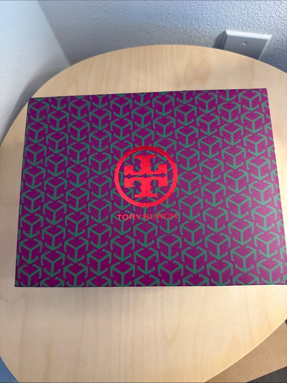 Tory Burch Beige Monogram Canvas Tote with Brown Leather Trim - Picture 6 of 6